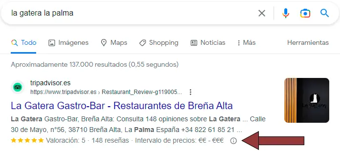 rich snippet de reseña